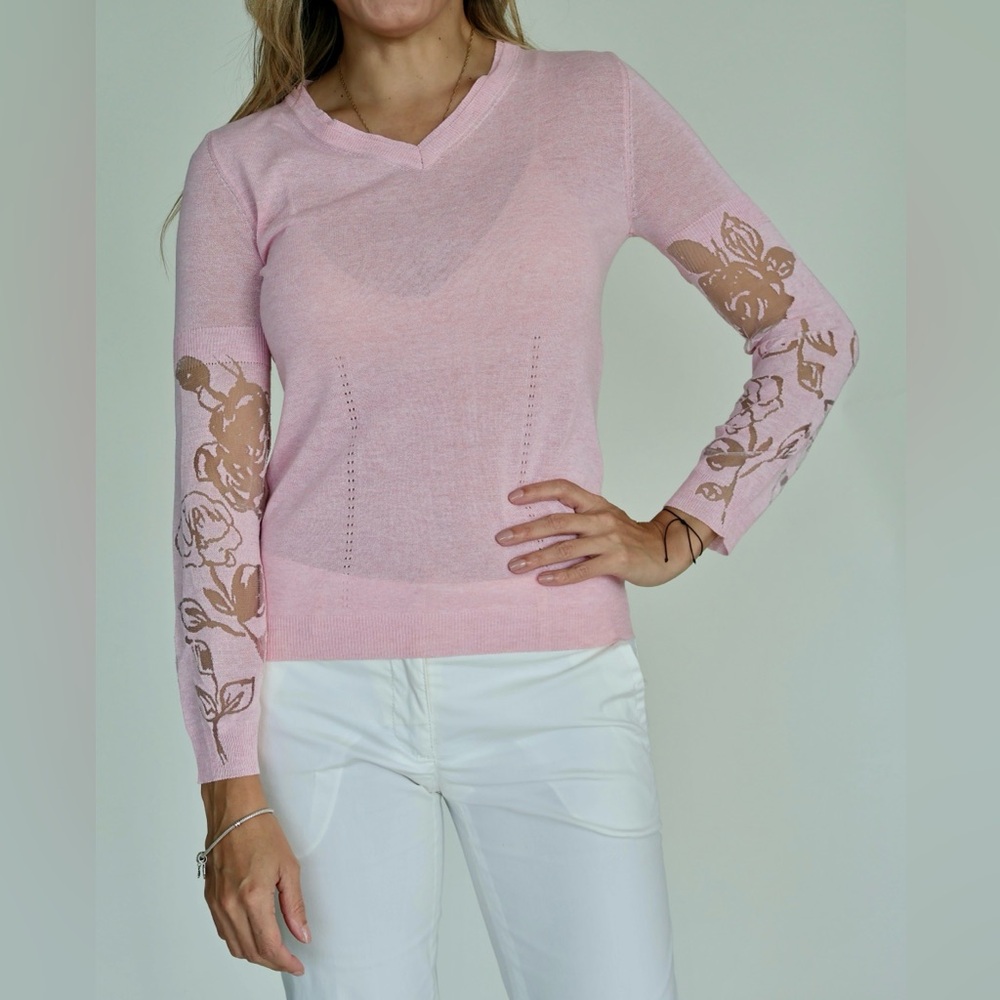 Nina Ricci Burnout V Neck Knit